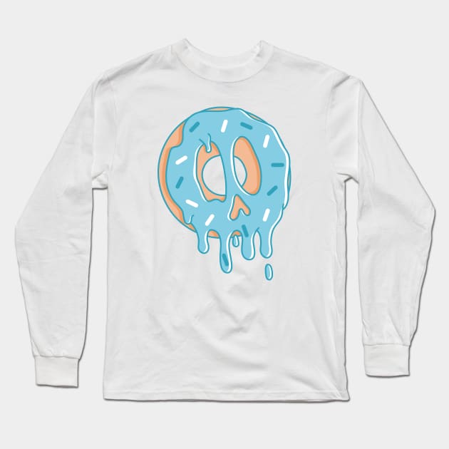 Dripping Donut Skull (Mint) Long Sleeve T-Shirt by rarpoint